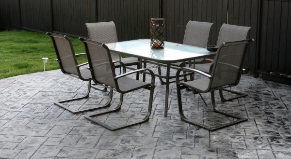 Backyard Concrete Stamping in Burlington